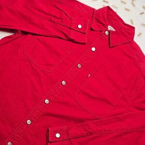 Levi's Jeans Mens Button‎ Down Shirt Long Sleeve Red Work Casual